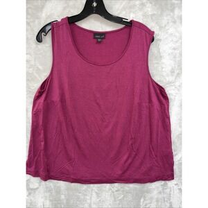J. Jill Wearever Tank Top Women's‎ 1X Dark Pink Fuschia Sleeveless Rayon Jersey